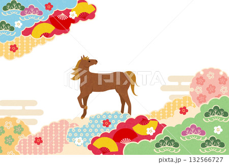 午年-年賀状テンプレ-く3 132566727