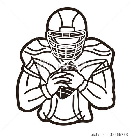 American Football Player Action Cartoon Outline Sport Graphic Vector American Football Player Action Cartoon Outline Sport Graphic Vector 132566778