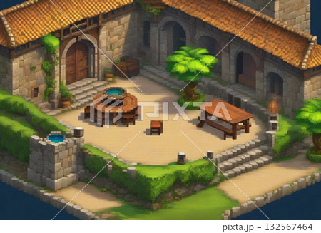 ピクセルアート風の風景 132567464