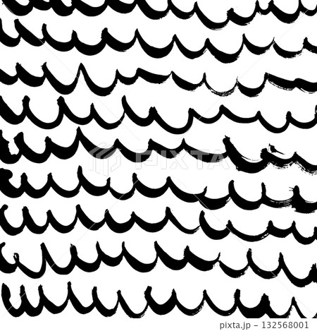 Abstract ink brush stroke background. Modern artistic texture created with expressive black brush strokes on white background. Minimalist vector illustration perfect for posters, branding, packaging 132568001