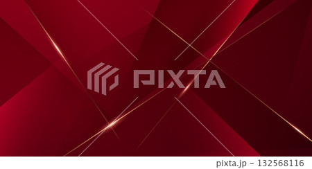Abstract background design modern red and gold geometric elements vector illustration 132568116