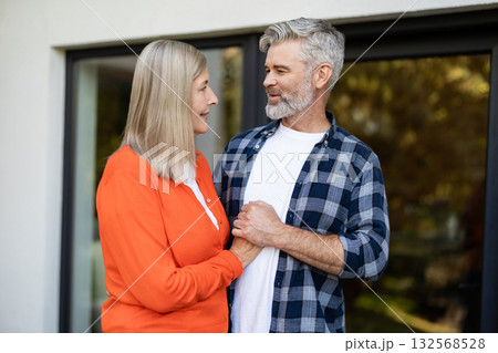 Two mature people feeling happy and holding hands Two mature people feeling happy and holding hands 132568528