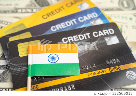 Credit card model with India flag, financial investment economy business banking. Credit card model with India flag, financial investment economy business banking. 132569013
