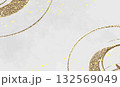 金色の曲線が入った灰色の紙のテクスチャ背景 132569049