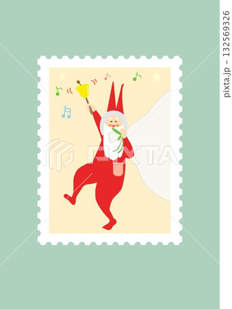 クリスマス サンタクロース 切手メール 赤 イラスト ベクター クリスマス サンタクロース 切手メール 赤 イラスト ベクター 132569326