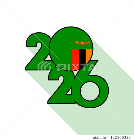 2026 Long Shadow Banner with Zambia Flag Inside. 2026 Long Shadow Banner with Zambia Flag Inside. 132569355