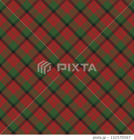 Red And Green Tartan Seamless Pattern 132570567