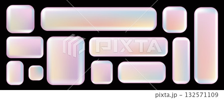 3d Y2K Pink Chrome Set of Frames UI UX elements. Vector set of Holographic billboards for decoration and covering. Modern and sleek design suitable for websites and user interfaces. 132571109