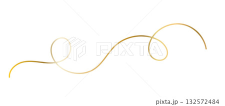 Thin gold line, golden art isolated on white background, vector design 132572484