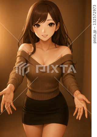 優しく迎える女性 132572973