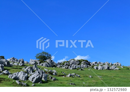 カルスト台地と青空 晩夏 (四国カルスト) カルスト台地と青空 晩夏 (四国カルスト) 132572980