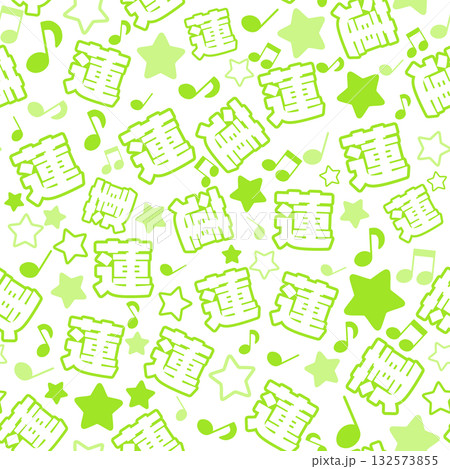 黄緑色の蓮のシームレスパターン 132573855