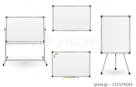 whiteboard magnetic for presentations training and education cartoon stock vector illustration 132574165