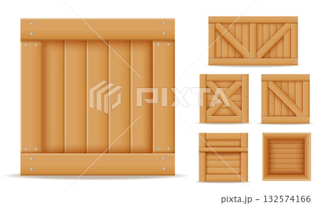 wooden box for the delivery and transportation of goods cartoon stock vector illustration 132574166