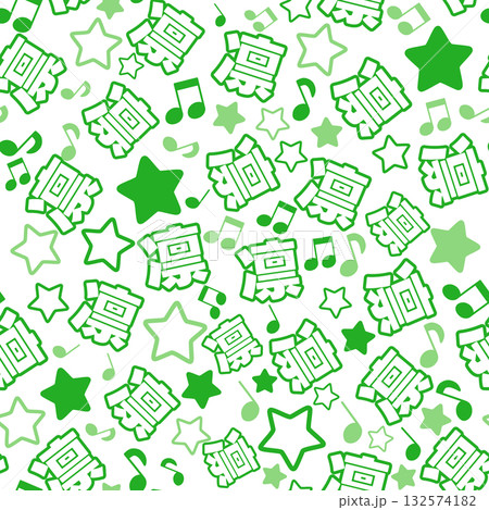 緑色の凛のシームレスパターン 132574182