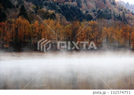 朝もやに包まれた秋 132574751
