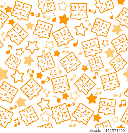 オレンジ色の翠のシームレスパターン 132575400