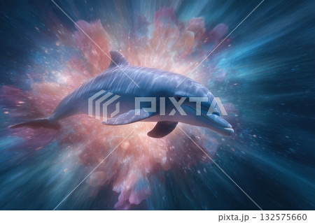 Celestial Dolphin in Cosmic Light 132575660