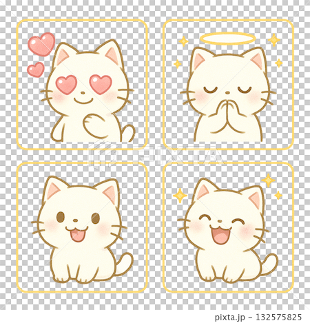 一套蓬鬆柔軟的白色貓咪套裝 132575825