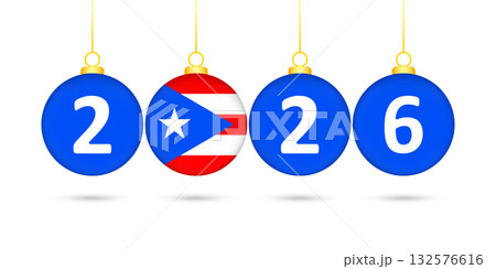 Puerto Rico Flag Christmas Balls 2026 Decoration. Puerto Rico Flag Christmas Balls 2026 Decoration. 132576616
