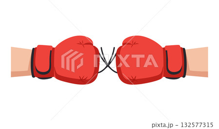 Boxing Gloves Red Fist Bump Vector Illustration for Sport and Fitness Equipment Boxing Gloves Red Fist Bump Vector Illustration for Sport and Fitness Equipment 132577315