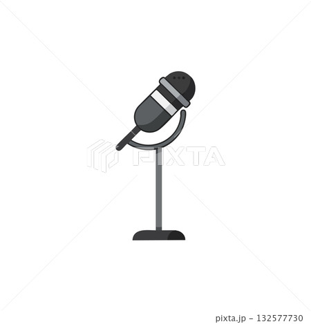 Retro style microphone with stand vector illustration design 132577730