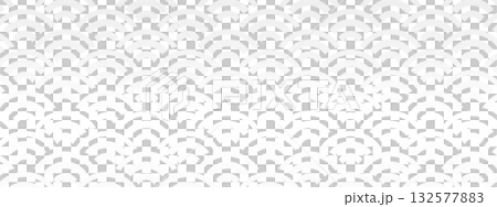 Luxurious Seigaiha pattern gradient banner in white 132577883