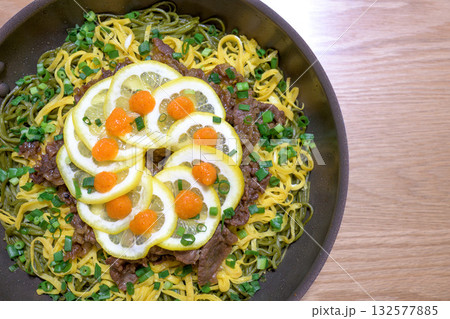 瓦そば - 山口県の郷土料理 牛肉とレモンの茶そば 132577885