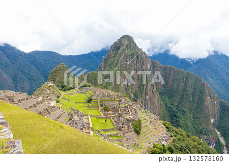 Archaeological remains of Machu Picchu located in the mountains of Cusco. Archaeological remains of Machu Picchu located in the mountains of Cusco. 132578160