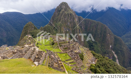 Archaeological remains of Machu Picchu located in the mountains of Cusco. Archaeological remains of Machu Picchu located in the mountains of Cusco. 132578164