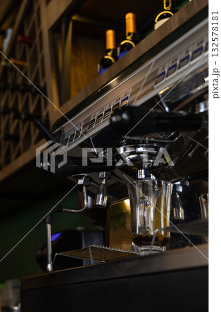 Barista preparing coffee latte 132578181