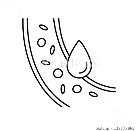 Blood vessel line icon. Human artery and vein symbol. blood circulation. Hemoglobin sign. Healthy heart system control. Healthy vessel icon. Vector illustration isolated on white background 132578969