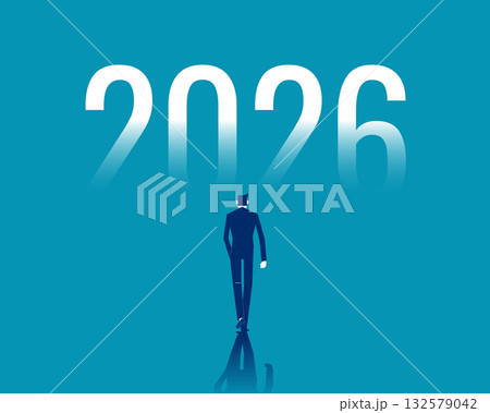 2026. Businessman walking for 2026 132579042