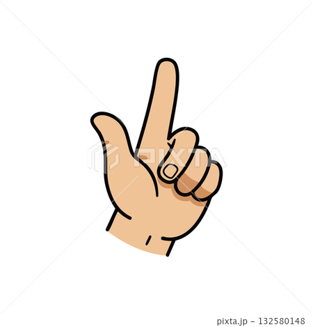 Hand gesture pointing up with index finger vector illustration simple style Hand gesture pointing up with index finger vector illustration simple style 132580148
