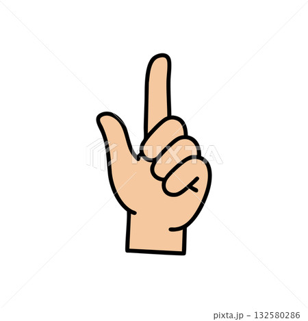 Human hand pointing finger upward gesture vector illustration design isolated on white background 132580286