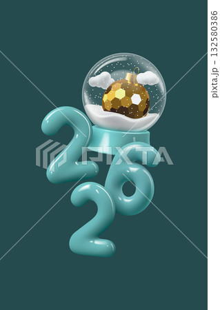 3D render of turquoise 2026 numbers 3D render of turquoise 2026 numbers 132580386
