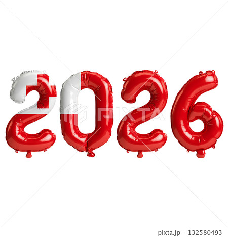 Tonga flag colors 2026 3d illustration, balloon numbers 3d rendering on tra.. Tonga flag colors 2026 3d illustration, balloon numbers 3d rendering on tra.. 132580493