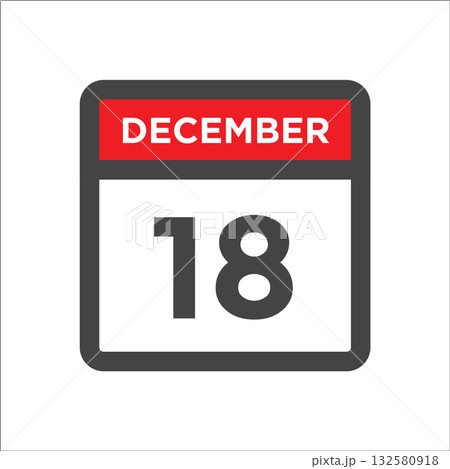 December 18 calendar icon with day of month 132580918