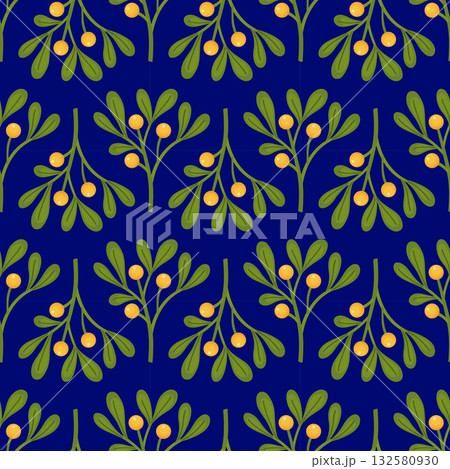 Mistletoe Seamless pattern. Mistletoe Chrisrmas ornament Mistletoe Seamless pattern. Mistletoe Chrisrmas ornament 132580930