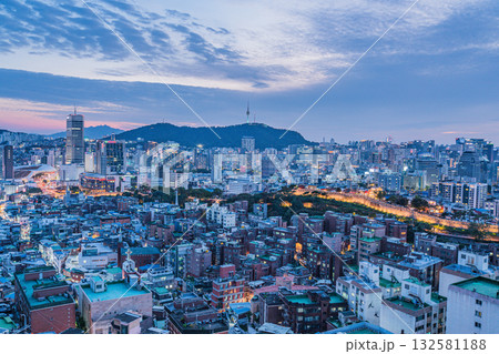 Seoul's Namsan Tower and its surrounding cityscape during the autumn day 132581188