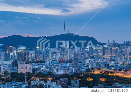 Seoul's Namsan Tower and its surrounding cityscape during the autumn day 132581190