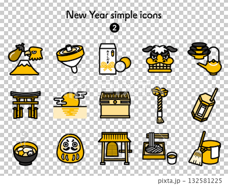 Simple Icon Collection New Year 132581225