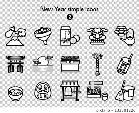Simple Icon Collection New Year 132581226