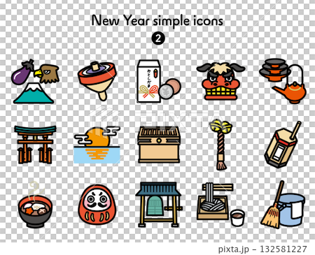 Simple Icon Collection New Year 132581227