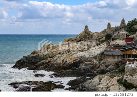 Haedong Yonggungsa Temple ancient Buddhist landmark cliffside ocean coast Haedong Yonggungsa Temple ancient Buddhist landmark cliffside ocean coast 132581272