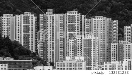 Busan urban density featuring high rise apartment buildings 132581288