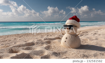 sand snowman on the beach sand snowman on the beach 132581582