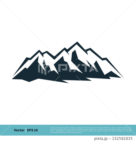 Rock Mountain Icon Vector Logo Template Illustration Design. Vector EPS 10. 132582835