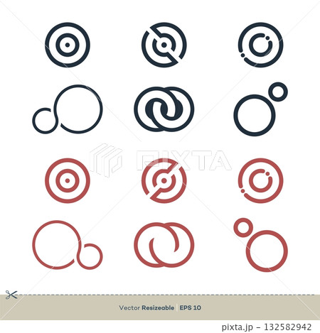 Line Art Circle Set Infinity Icon Vector Logo Template Illustration Design. Vector EPS 10. 132582942
