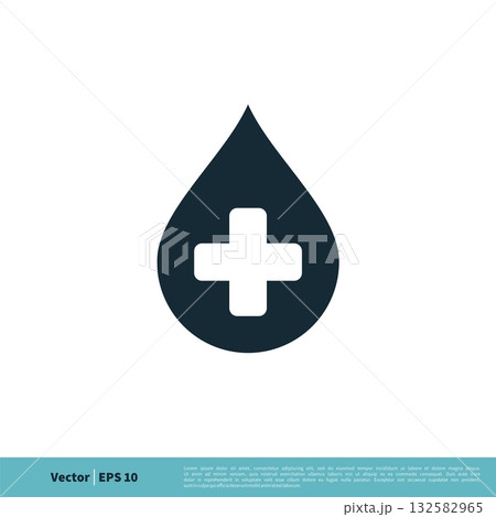 Blood Drop Donor Icon Vector Logo Template Illustration Design. Vector EPS 10. 132582965